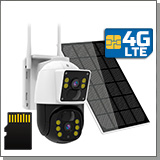 «Link Solar K66-2MP-4G-Dual» - уличная поворотная беспроводная 4G-SIM 2MP камера с двумя объективами